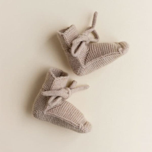 booties 0-9 mnd., sand - HVID