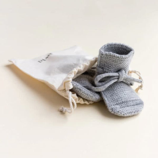 booties 0-9 mnd., grey melange - HVID