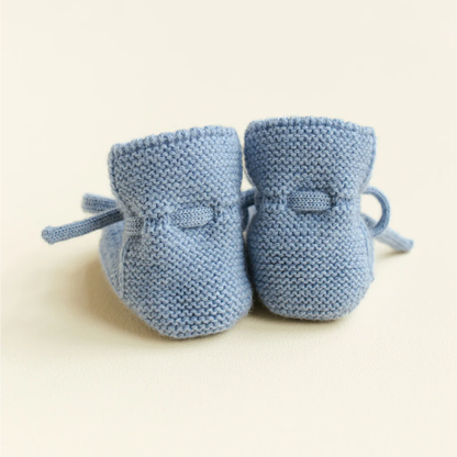 booties 0-9 mnd., light blue - HVID