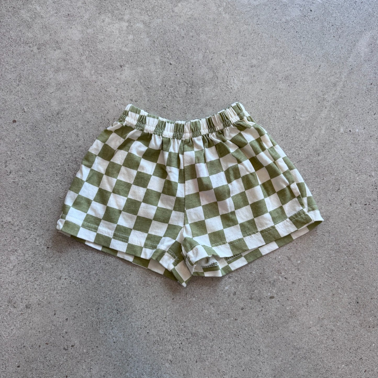 short checkerboard, olive - BY JO+LIZ