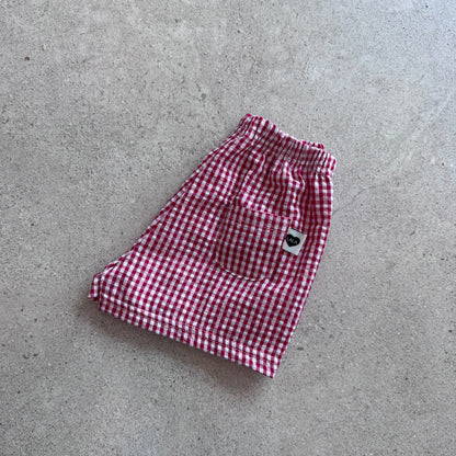 short cool check, red - BY JO+LIZ