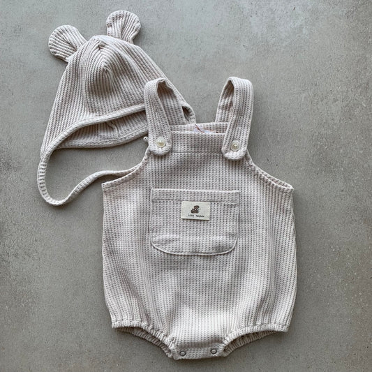 tuinbroek waffle, light beige - BY JO+LIZ