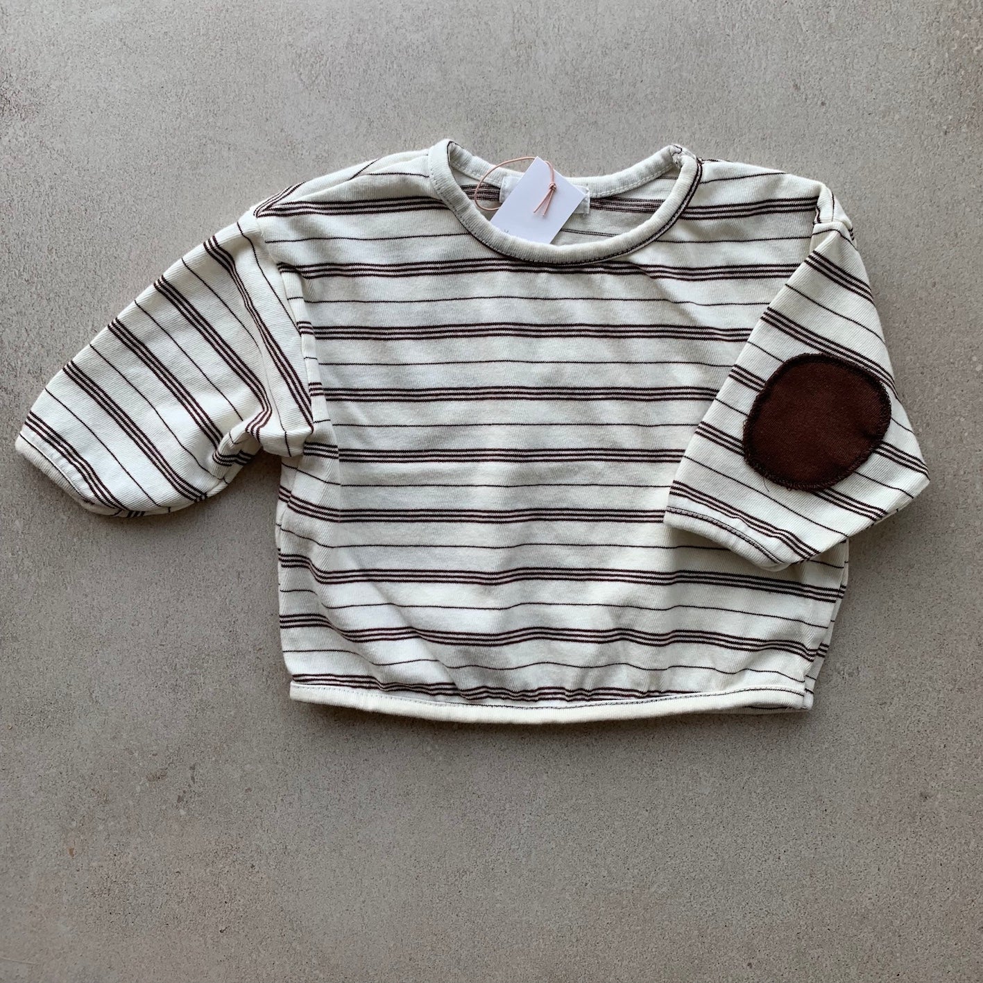 tshirt lange mouwen patch, brown - BY JO+LIZ