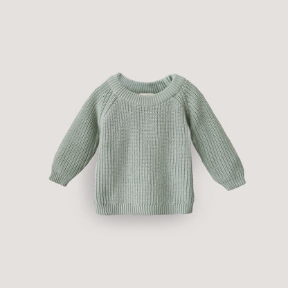 sweater chunky knit, light mint - MUSHIE