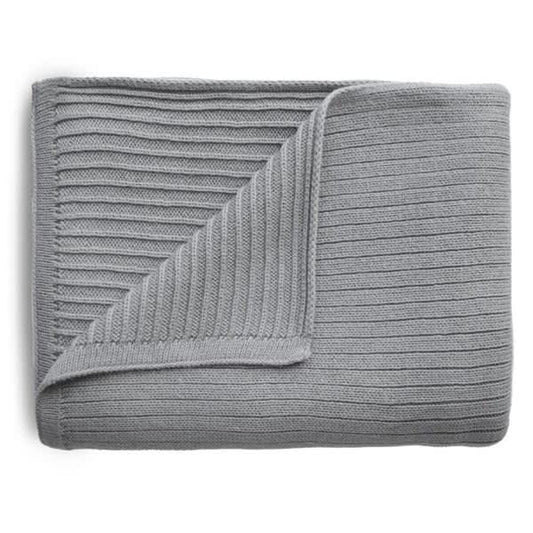 dekentje ribbed, grey – MUSHIE