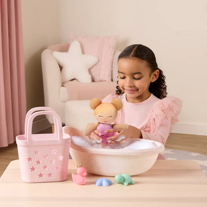 badpop meisje in mand + acc., blond haar - LULLABABY
