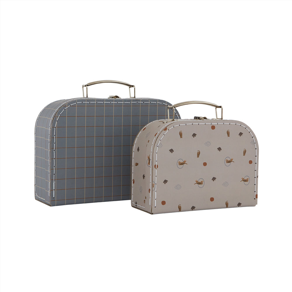 Kofferset tiger & grid, blue/clay - OYOY