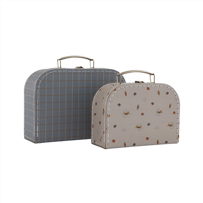 Kofferset tiger & grid, blue/clay - OYOY
