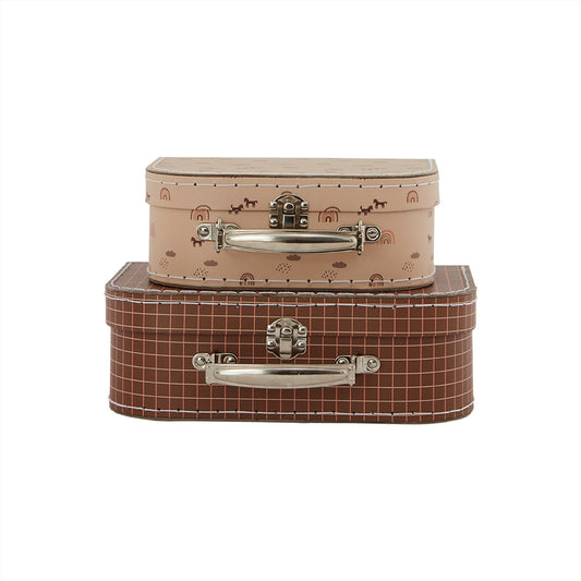 Kofferset rainbow & grid, caramel/powder - OYOY