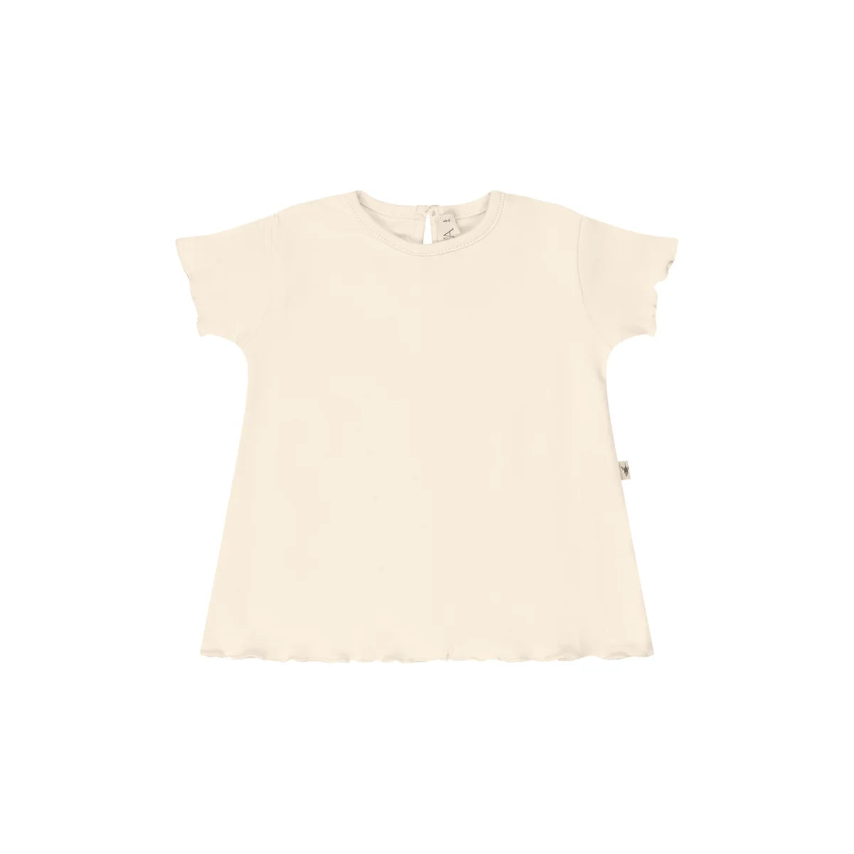 t-shirt ruffled korte mouw, crema - UAUA
