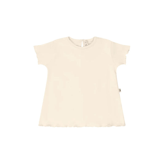 t-shirt ruffled korte mouw, crema - UAUA