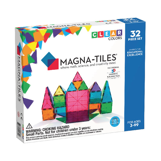 magnetische tegels 32 st., clear colors - MAGNA TILES