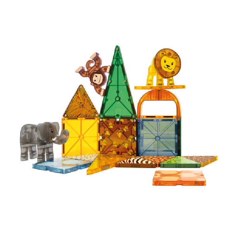 magnetische tegels 25 st., safari animals - MAGNA TILES