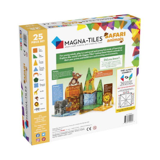 magnetische tegels 25 st., safari animals - MAGNA TILES