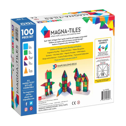 magnetische tegels 100 st., clear colors - MAGNA TILES
