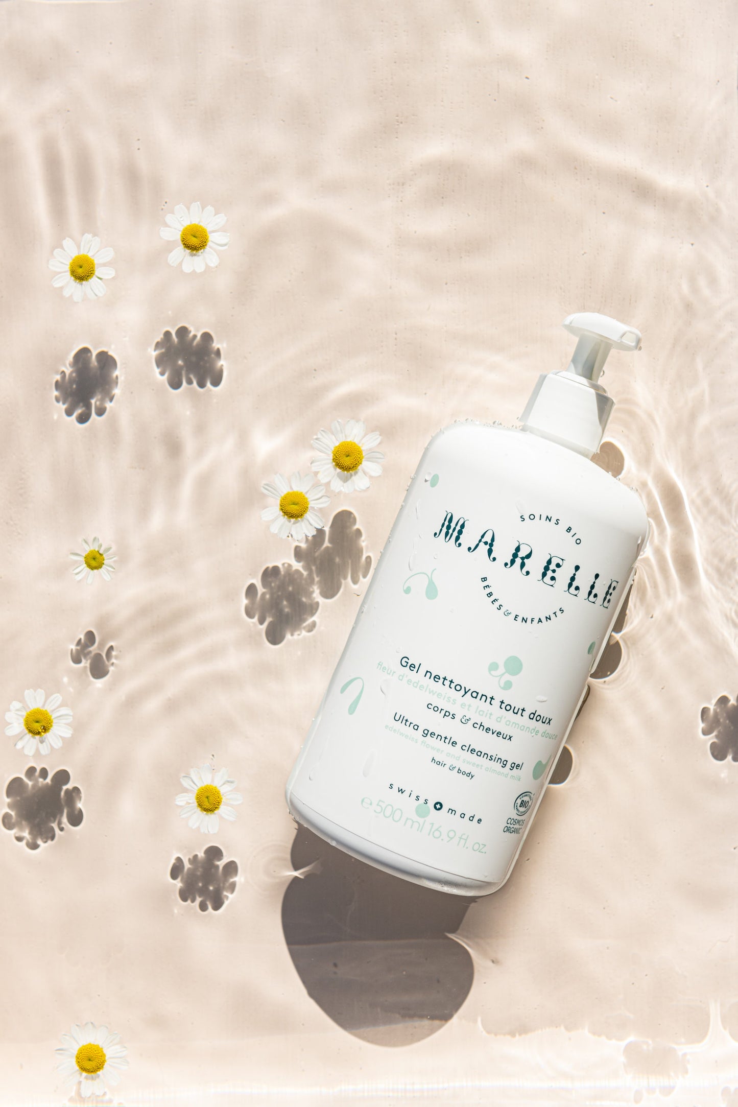 wasgel/shampoo, edelweissbloem en amandelmelk - MARELLE