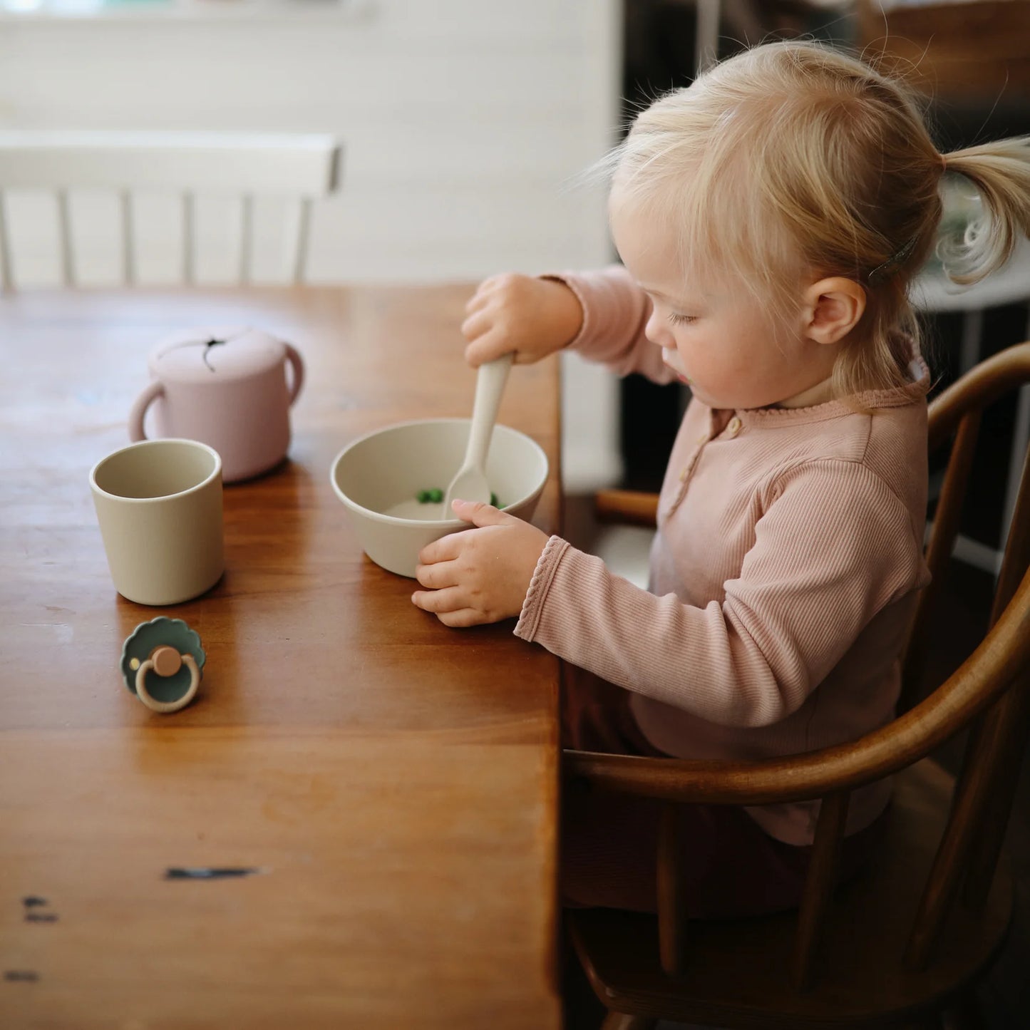 eetkommen set round, soft lilac - MUSHIE