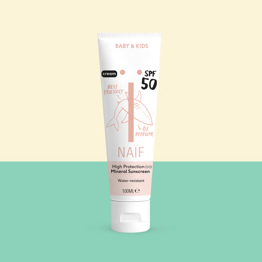 zonnecreme SPF 50 0% perfume, 100 ml, baby&kids - NAÏF