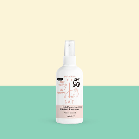 zonnespray SPF 50 0% perfume, 100 ml, baby&kids - NAÏF