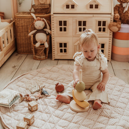 opbergzak/speelmat noomad soft, stripes brown – PLAY & GO