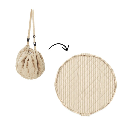 opbergzak/speelmat noomad soft, stripes brown – PLAY & GO