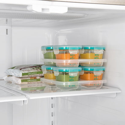 bewaarpotjes set glas, teal, 4x120 ml - OXO TOT