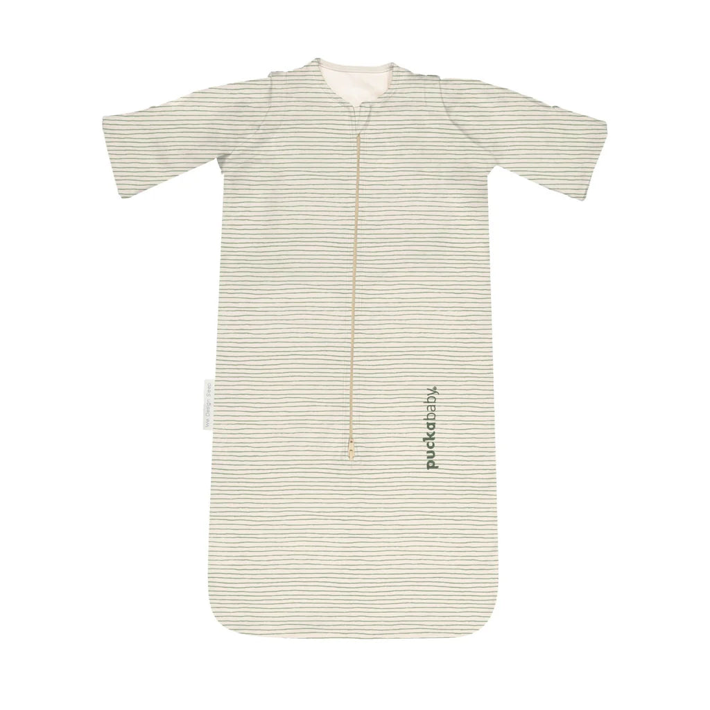 slaapzak newborn, green stripes, 0.5 TOG - PUCKABABY