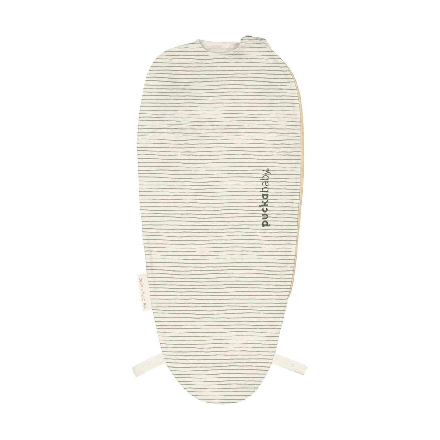 inbakerslaapzak piep, green stripes, 0.5 TOG - PUCKABABY