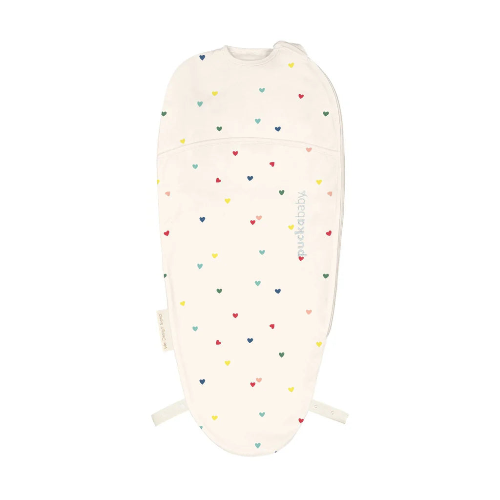 inbakerslaapzak piep, hearts confetti, 0.5 TOG – PUCKABABY