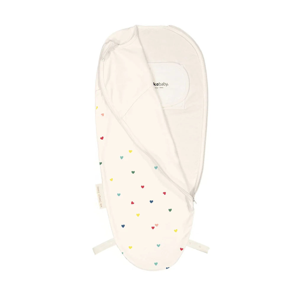 inbakerslaapzak piep, hearts confetti, 0.5 TOG – PUCKABABY