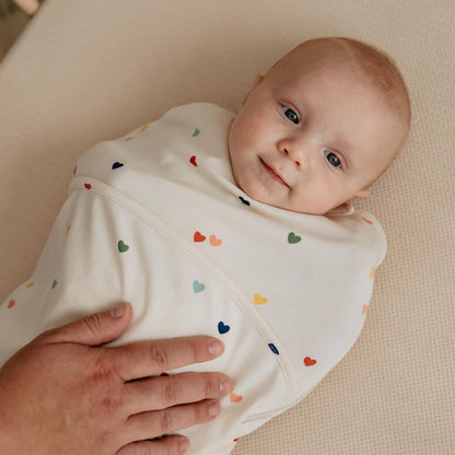 inbakerslaapzak piep, hearts confetti, 0.5 TOG – PUCKABABY