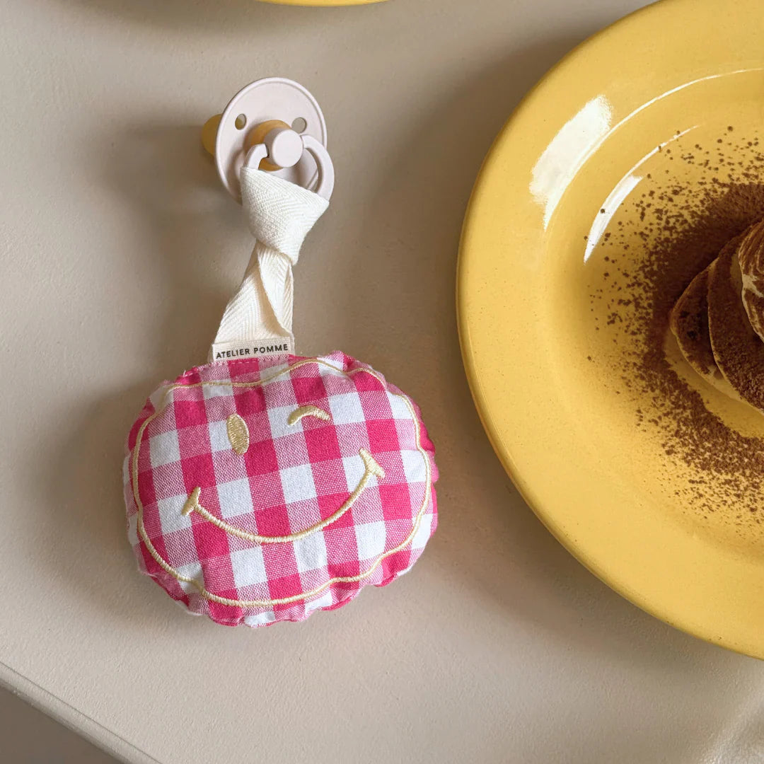 speendoekje pomme, checked blowy bubblegum - ATELIER POMME