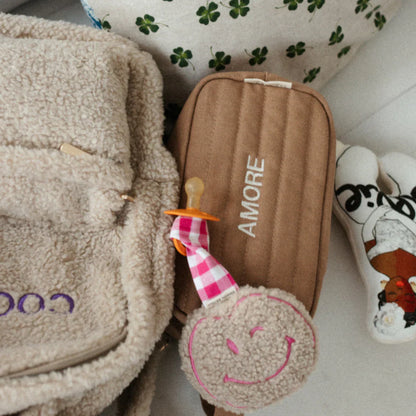 speendoekje pomme teddy, checked blowy bubblegum - ATELIER POMME