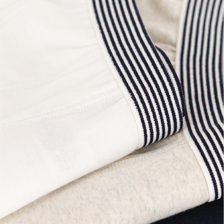 boxershort, 3-pack, wit/blauw/beige - PETIT BATEAU
