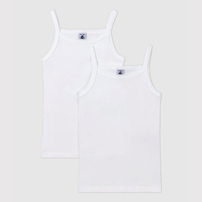hemdje meisje, 2-pack, wit - PETIT BATEAU