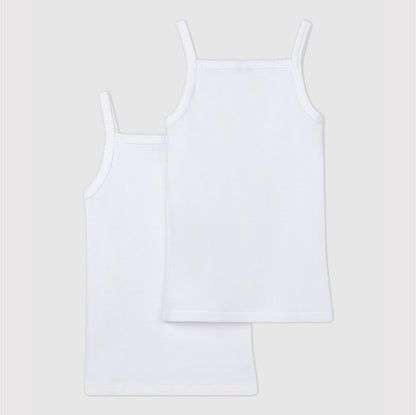 hemdje meisje, 2-pack, wit - PETIT BATEAU