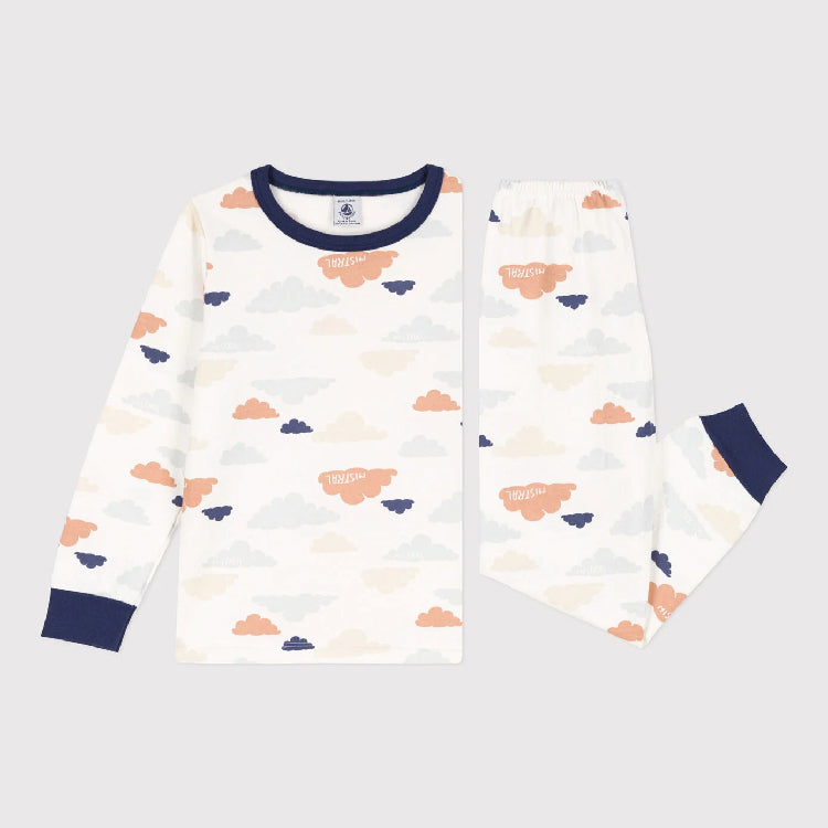 pyjama molton, wolken - PETIT BATEAU
