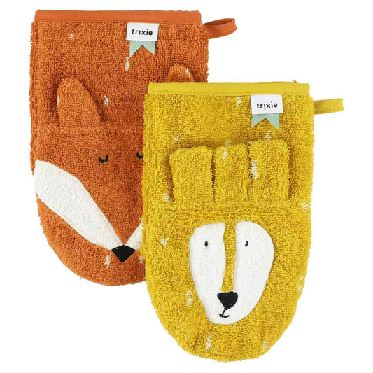 washand 2-pack, mr. lion + mr. fox - TRIXIE