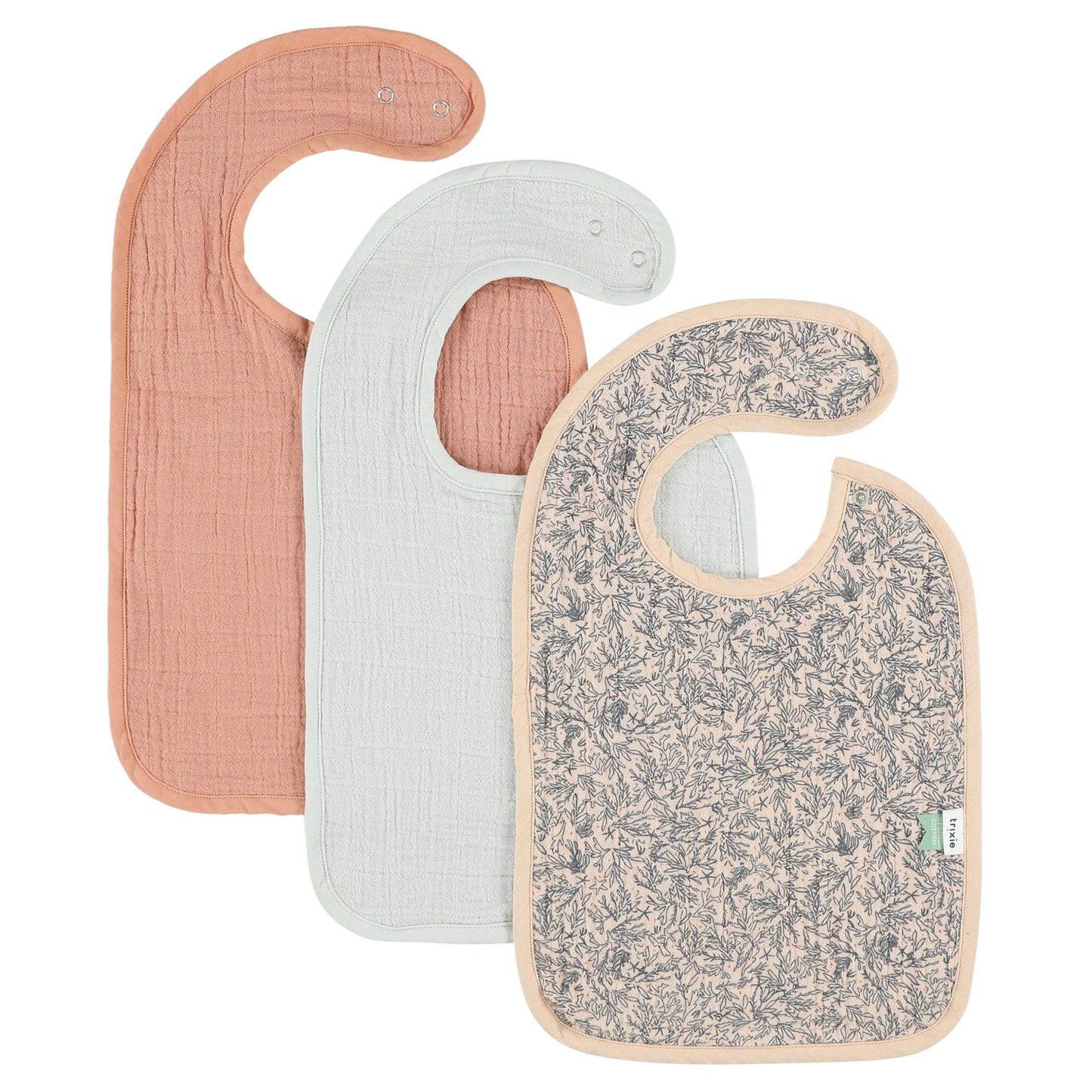 slabbetje, 3-pack, lovely leaves - TRIXIE