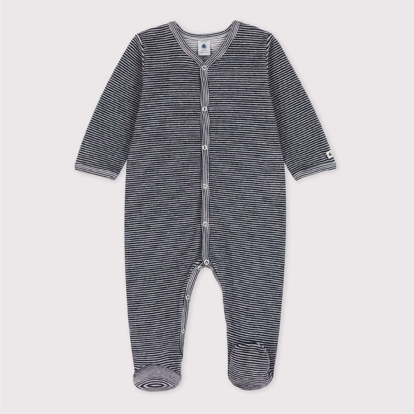 pyjama fluweel, smoking/marshmellow - PETIT BATEAU