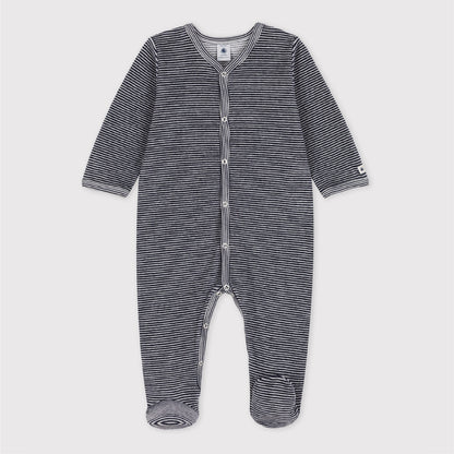 pyjama fluweel, smoking/marshmellow - PETIT BATEAU