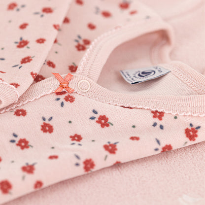 pyjama katoen, 2-pack, pink/flowers - PETIT BATEAU