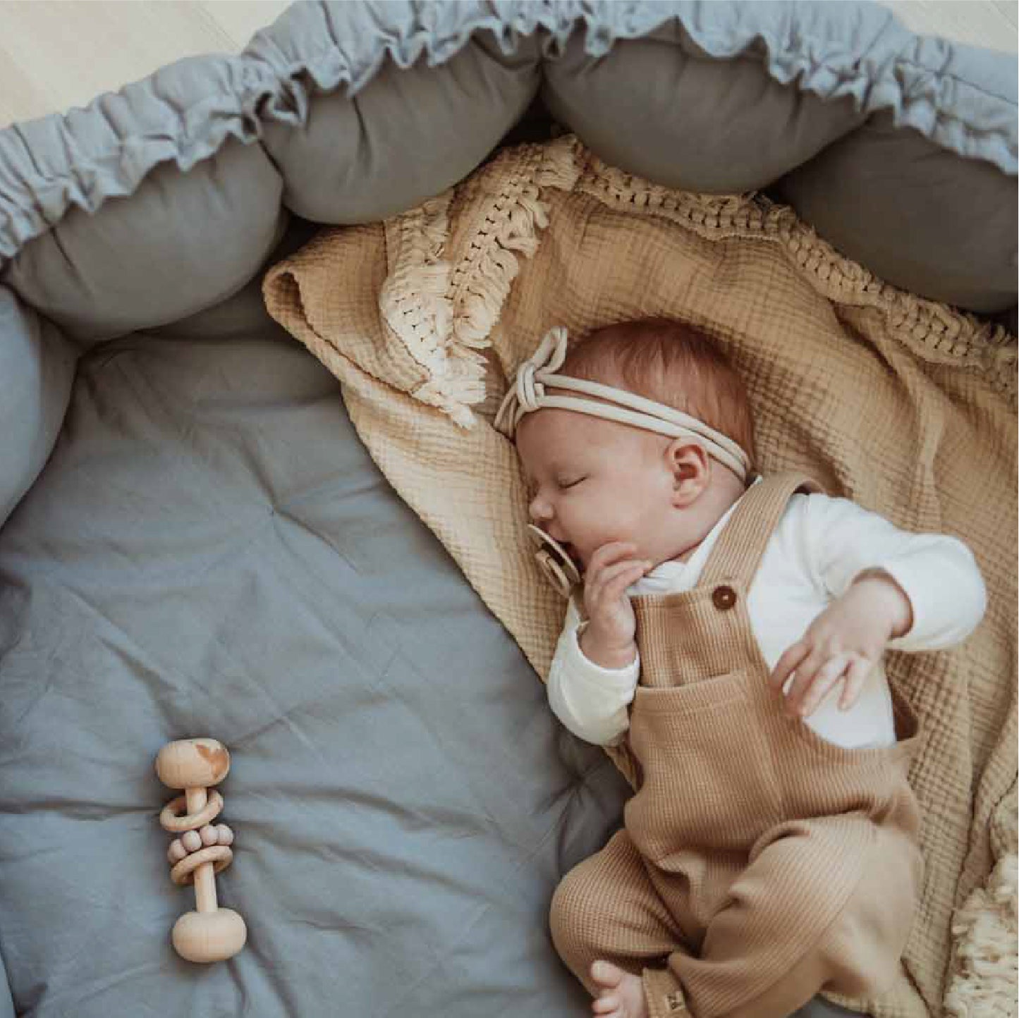 speeltapijt bloom, dusty blue - PLAY & GO