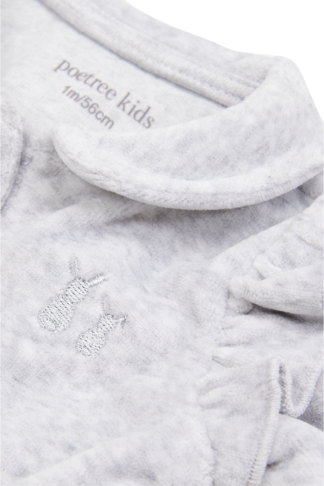 babypak, velours girl, light grey - POETREE KIDS