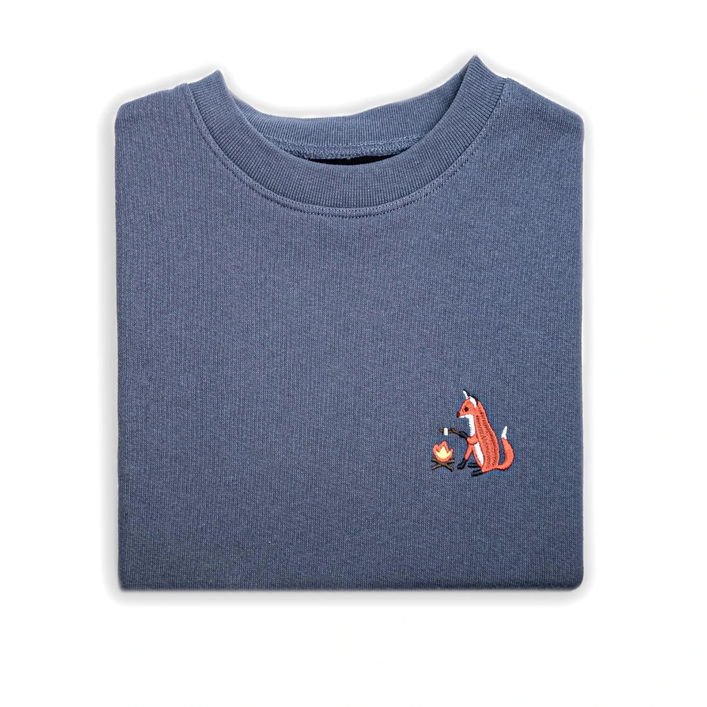sweater kids, 'camping bliss' fox, blue- RIDGES & STEAM