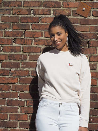 sweater women, 'take me to the sea' sea lion, beige - RIDGES & STEAM