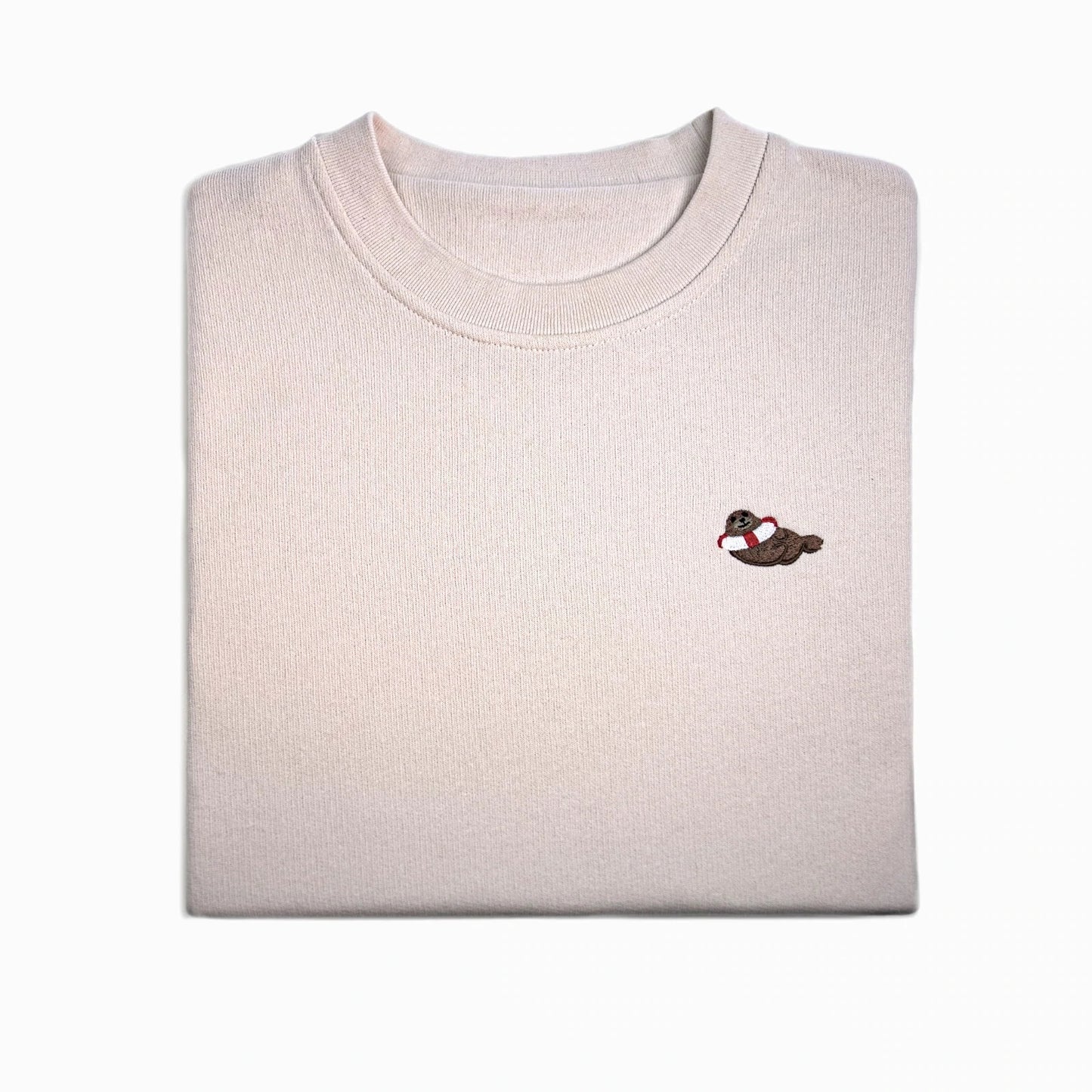 sweater women, 'take me to the sea' sea lion, beige - RIDGES & STEAM