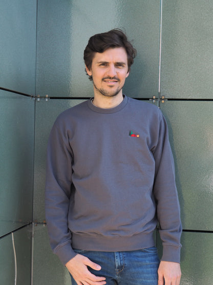 sweater men, 'camping bliss' tent, graphite - RIDGES & STEAM