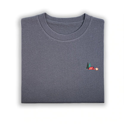 sweater men, 'camping bliss' tent, graphite - RIDGES & STEAM