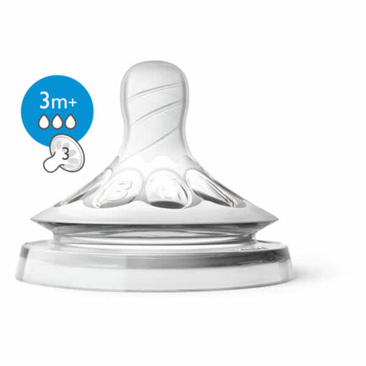 zuigspeen natural, 3M+ 2 gaatjes, AVENT